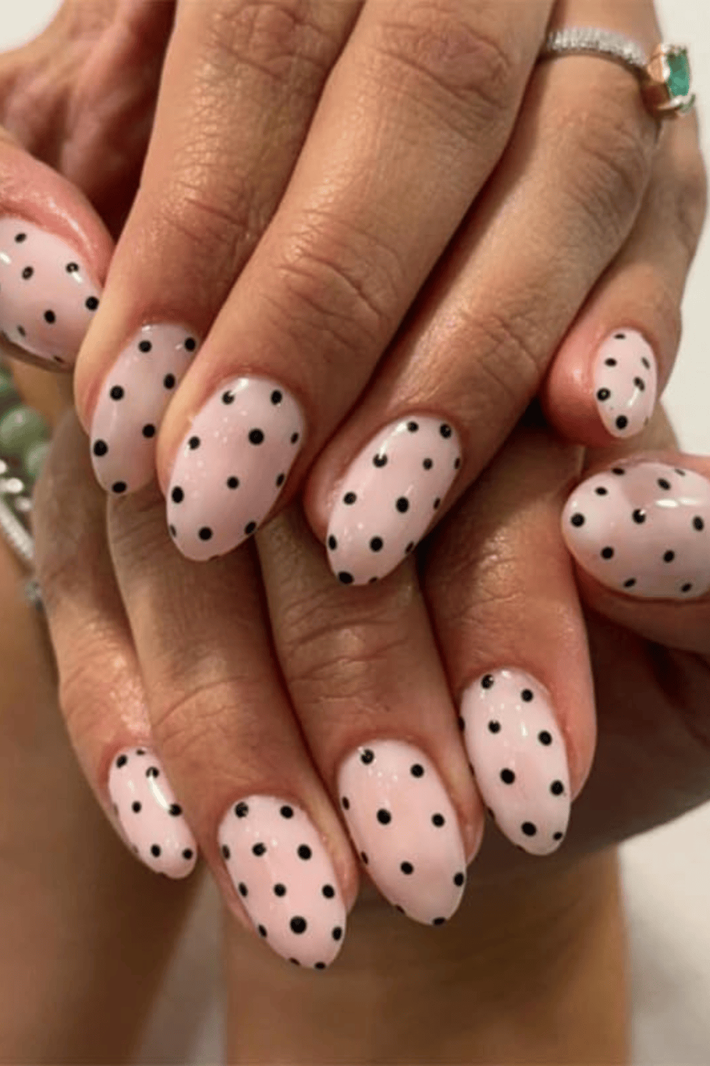 Nude Polka dot nails