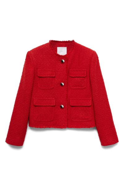 Mango Red Tweed Jacket