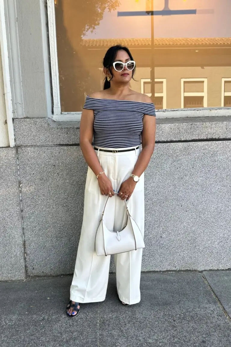 White Wide Leg Pants Outfit Idea