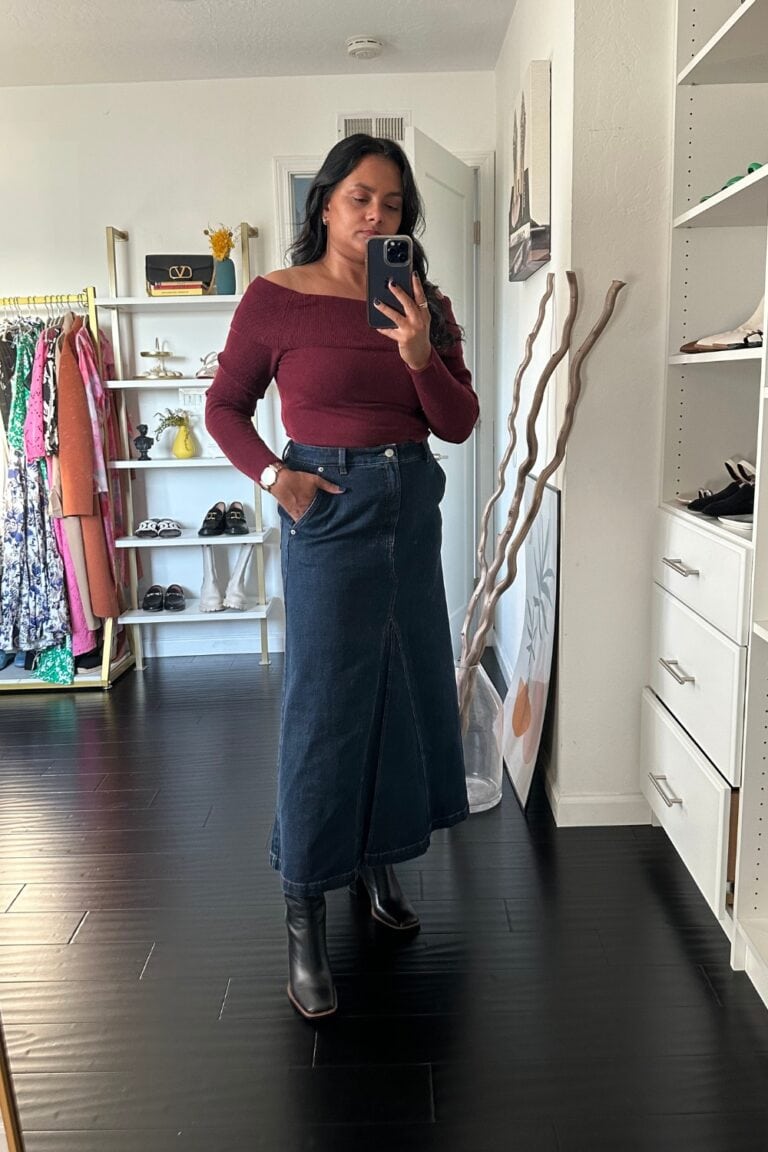 6 Chic Ways To Style Long Denim Skirt Hanging Plants Online Wall Hooks With Basket