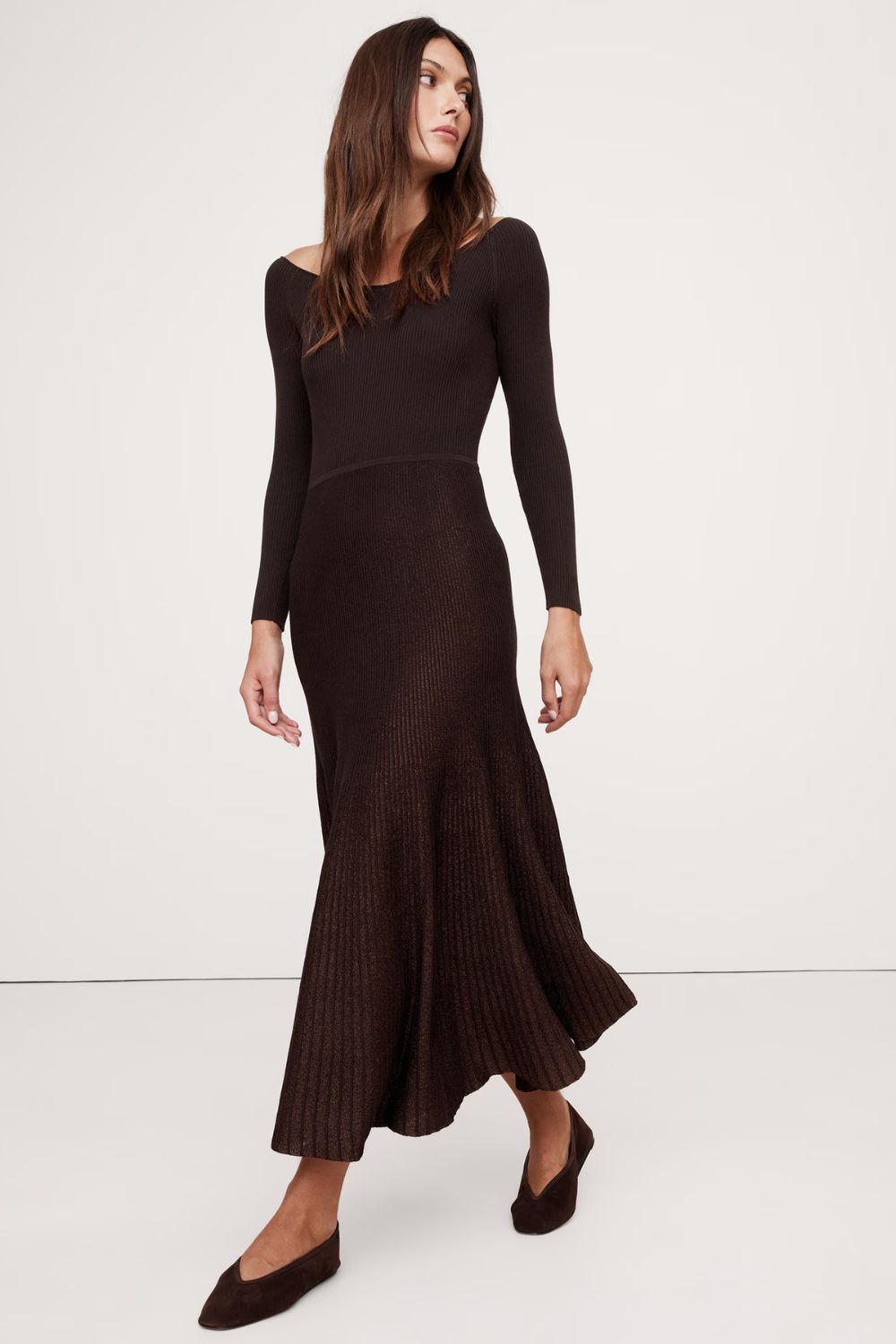 Banana Republic Sculpted V Neck Maxi Dress