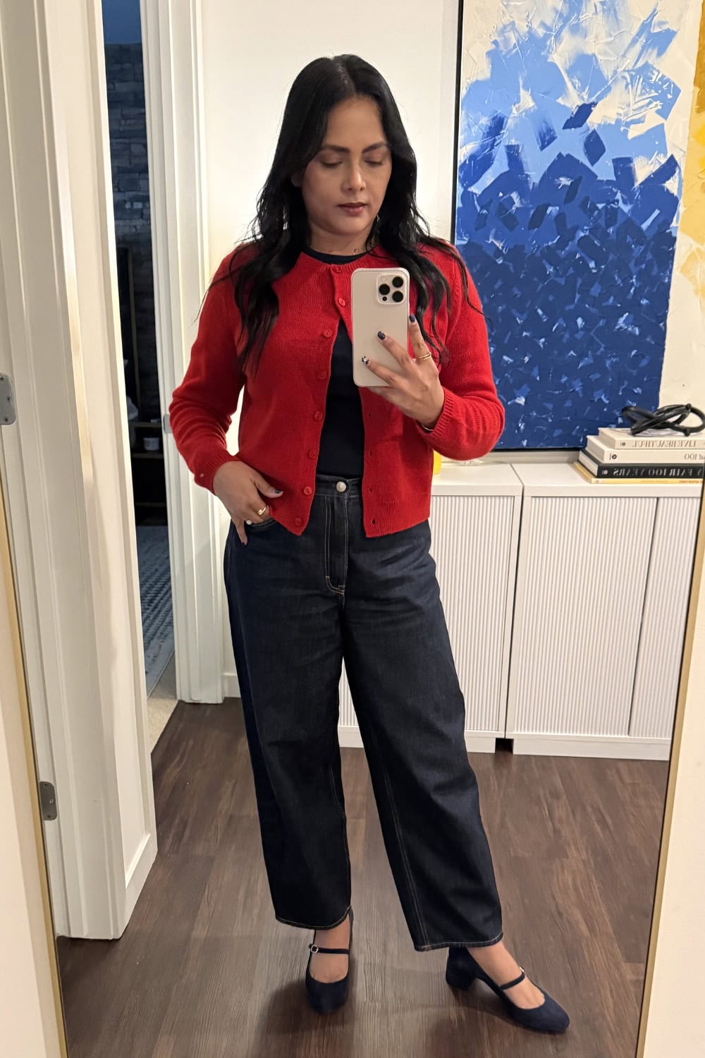 COS dark wash Barrel jeans